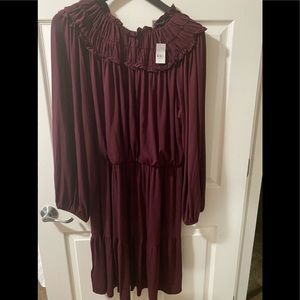 Ann Taylor size 16 dark red dress flowy, lightweight and comfy.